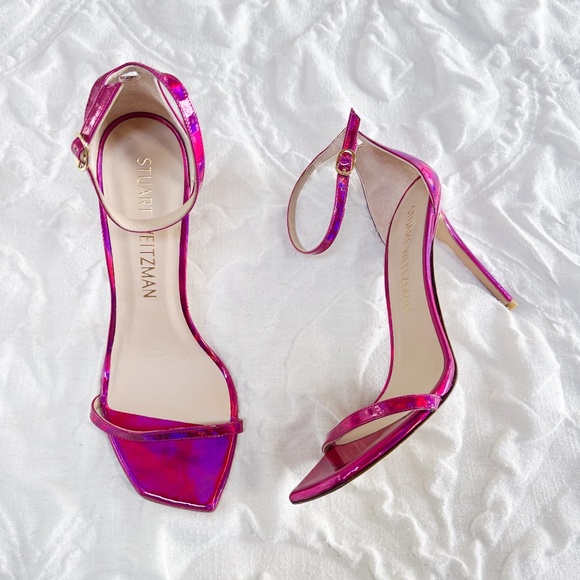 Stuart Weitzman Women's Nudistcurve 100 Ankle Strap High Heel Sandals - Picture 4 of 10